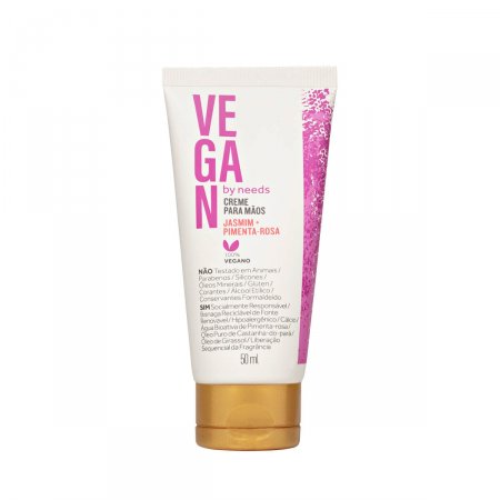 Creme Hidratante para Mãos Vegan by Needs Jasmim e Pimenta Rosa com 50ml