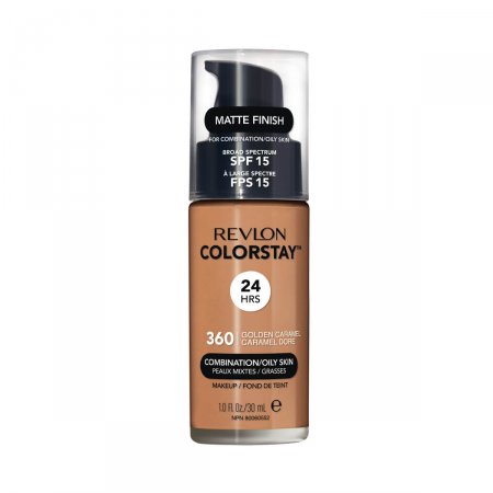 Base Líquida Revlon Colorstay Combination Oily Skin FPS 15 Cor 360 Golden Caramel com 30ml
