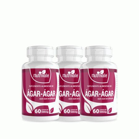 Agar Agar 03unidades 500mg Natural C/60 Caps - Linduras