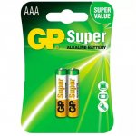 Pilha Alcalina AAA Palito GP Super c/ 2 Unidades