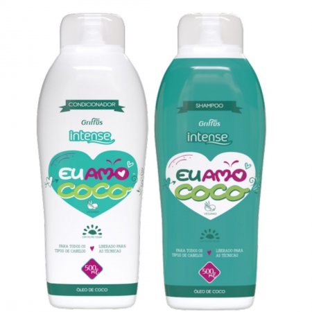 KIT EU AMO COCO INTENSE SHAMPOO 500 ML + CONDICIONADOR 500ML