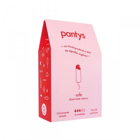 Absorvente Interno Pantys Safe Fluxo Moderado com 8 Unidades