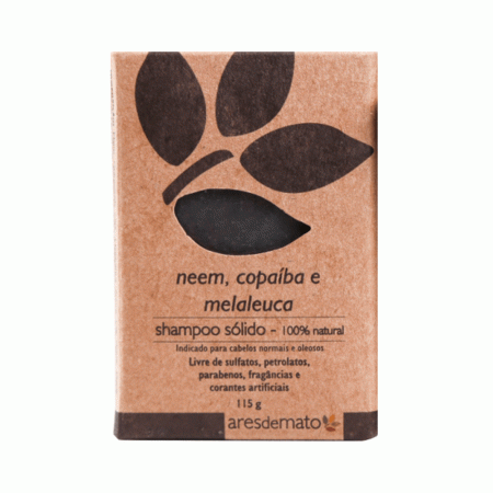 Shampoo Ares de Mato Sólido Natural de Neem, Copaíba e Melaleuca 115g