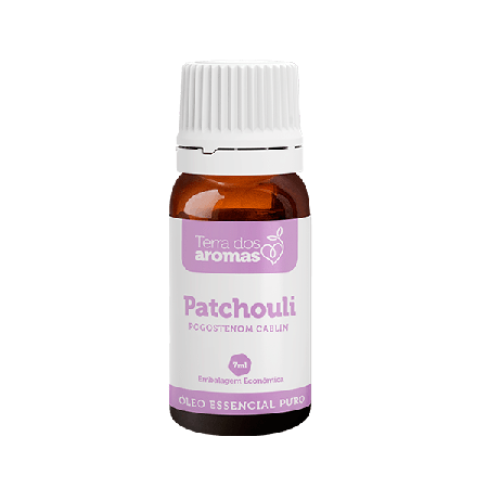 Óleo Essencial Puro Patchouli Terra dos Aromas c/ Exclusiva Embalagem Econômica de 7 ml