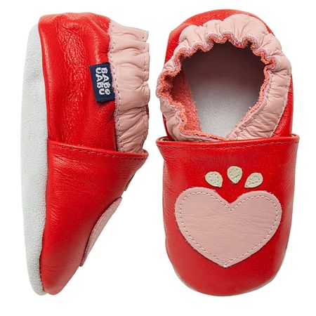 Tênis Coração para bebê em couro Eco Vermelho/Rosa - Babo Uabu BABO101 SAPATO CORAÇÃO VERMELHO/ROSA-6-12 meses
