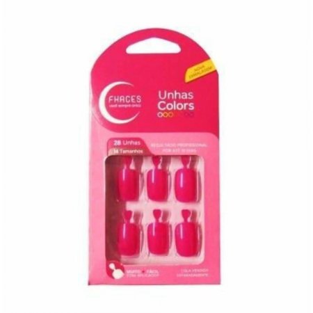 Unhas Fhaces Colors c/ 28 Unhas Ref.:U3060 Rosa Pink