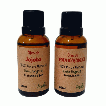 Kit 01 Óleo de Rosa Mosqueta e 01 Óleo de Jojoba Insitta 100% Puros