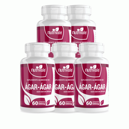 Agar Agar 5 Unidades C/60 Capsulas Suplemento Natural 500mg - Linduras