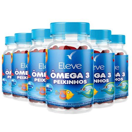 Kit Ômega 3 Peixinhos - 180 Dias - 720 Cápsulas + e-book