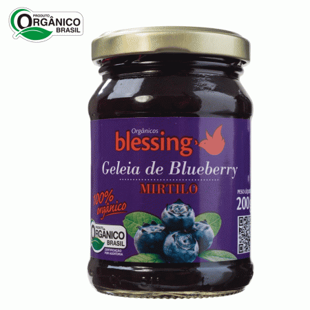 Geleia de Blueberry Mirtilo Orgânica Blessing 200gr