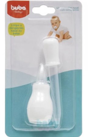 Kit Aspirador Nasal Com Conta Gotas, Buba, Branco