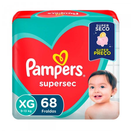 Fralda Pampers Supersec Tamanho XG com 68 Unidades