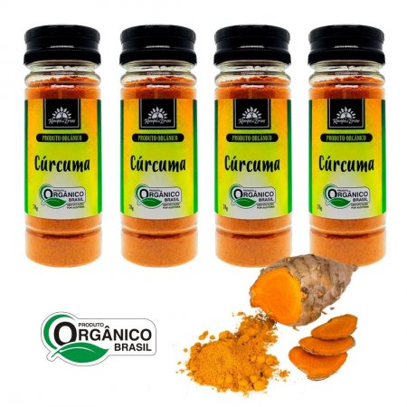 Cúrcuma Orgânica PURA Kampo de Ervas 4 potes 70g cada
