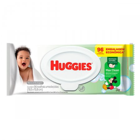 Lenço Umedecido Huggies Max Clean com 96 unidades