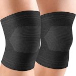 Par de Joelheira Elastica Linha Bamboo Hidrolight EL09-2 - Preto - M