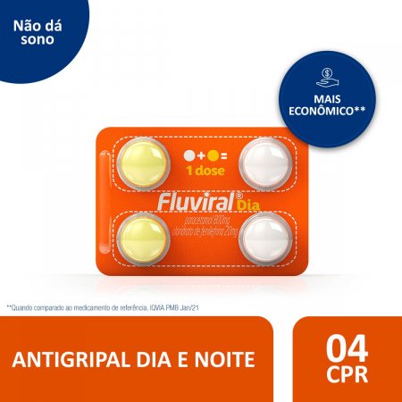Fluviral Dia com 4 comprimidos
