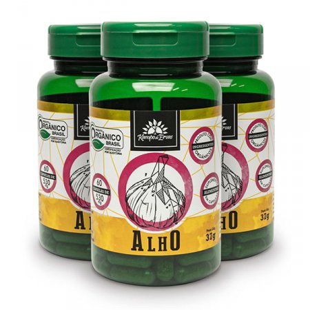 Alho Orgânico Alicina 3,2 mg Kampo de Ervas 3 und 60 cápsul
