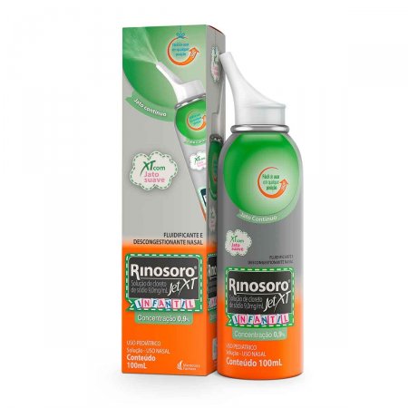 Rinosoro Jet XT Infantil 0,9% Spray com 100ml