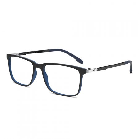 Óculos de grau mormaii argel preto parede azul fosco