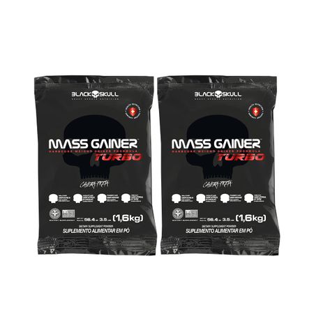 KIT 2X MASS GAINER TURBO (MORANGO E TOFFEE) - 1,6KG KIT 2X MASS GAINER TURBO (HIPERCALÓRICO) - 1,6KG