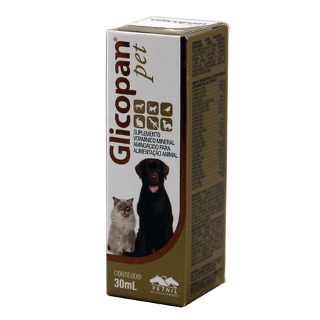Glicopan Pet Gotas 30ml Vetnil Suplemento p/ Animais
