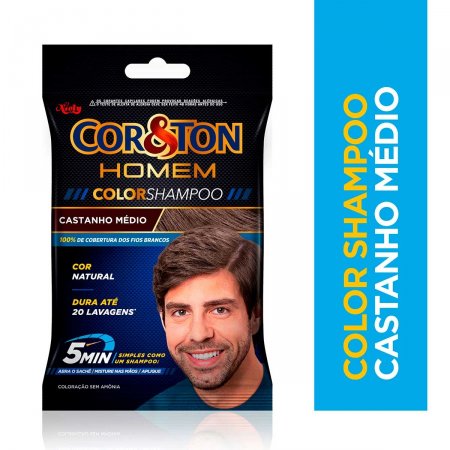Shampoo Tonalizante Cor e Tom Homem Castanho Médio com 1 unidade