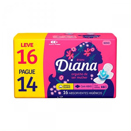 Absorvente Diana Fashion com Abas com 16 Unidades