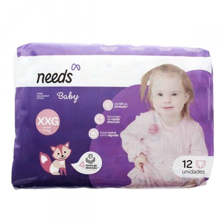 Fralda Descartável Needs Baby XXG com 12 Unidades