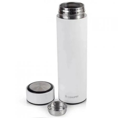 Garrafa Térmica de Inox com Infusor 450ml - Branco