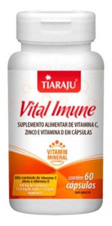 Vital Imune Vitamina D C E Zinco 60 Capsulas 650mg - Tiaraju - A