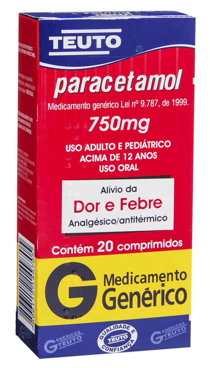 Paracetamol Mg Comprimido 750Mg C/20