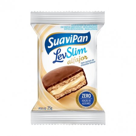 LevSlim Alfajor Suavipan Chocolate Branco 25g