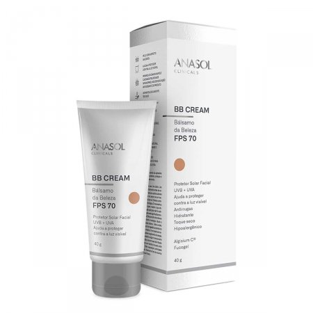 Protetor Solar Facial Anasol Clinicals BB Cream FPS70 com 40g