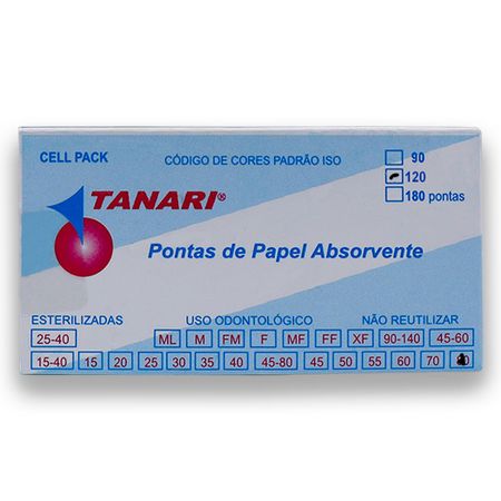 Cone De Papel Absorv Cell Pack Com 120 - Tanari Cone De Papel Absorv Cell Pack 80 Com 120 - Tanari