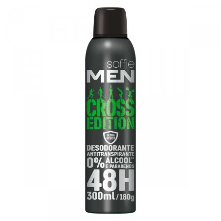Desodorante Antitranspirante Aerossol Soffie Men Cross Edition com 300ml