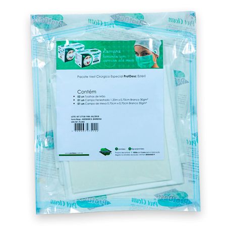 Kit Vest Cirúrgico Estéril 4 peças 30g - Protdesc