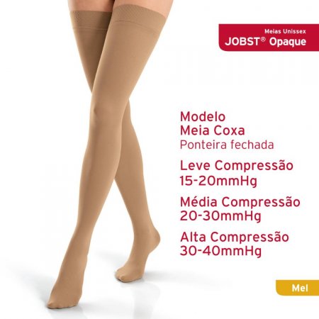 Meia de Compressão JOBST Opaque 20-30mmHg Meia-Coxa Dot Aberta Mel PQ