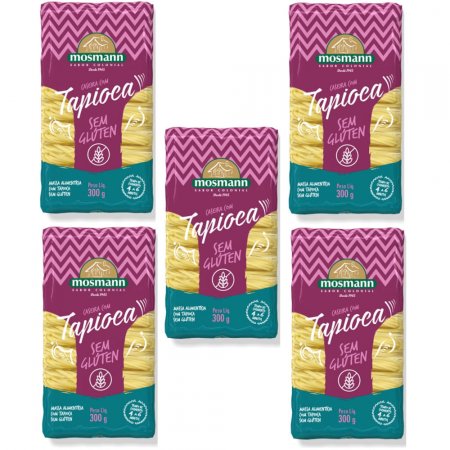 Kit com 5 Massa Caseira com Tapioca Sem Glúten 300g Mosmann