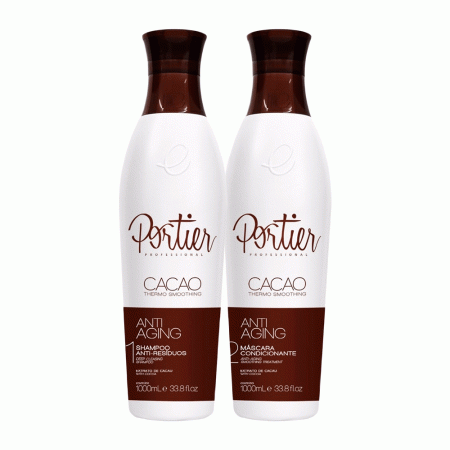 PORTIER KIT PROGRESSIVA CACAO SHAMPOO E MASCARA - MARRON 1L