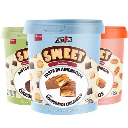 Kit 3 Creme de Amendoim Sweet 500g Power One