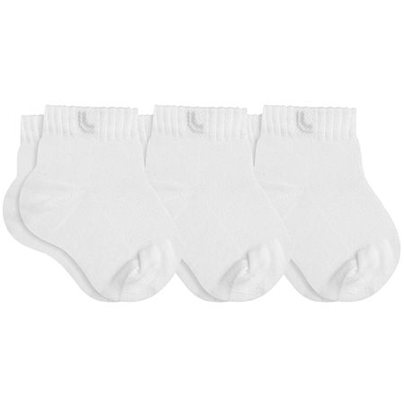 Tripack: 3 meias Soquete Básica Branca - Lupo LU02025-089.0903 KIT 3 MEIAS LUPO BU KIT C/ 3 BRANCA-20/23