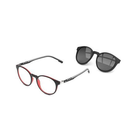 Óculos de grau mormaii swap 2 preto parede vermelho fosco