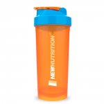 Coqueteleira 600ml Laranja com Tampa Azul NEWNUTRITION