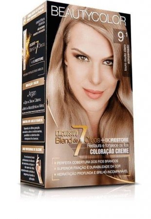 Tintura Beauty Color 9.1 Louro Muito Claro Acinzent