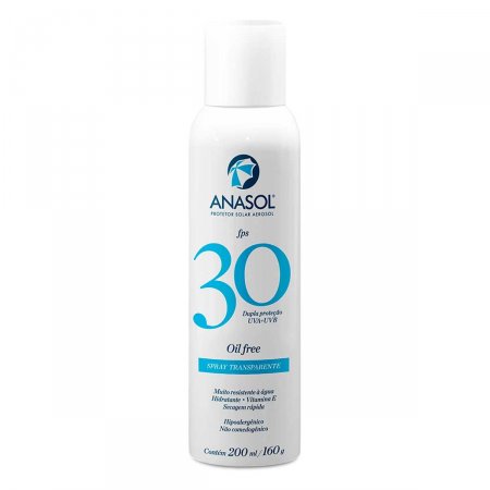 Protetor Solar Corporal Anasol Spray Transparente FPS30 com 200ml