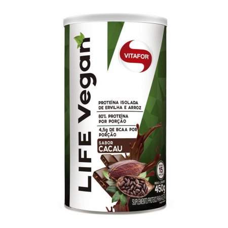 Suplemento Alimentar Life Vegan Vitafor Sabor Cacau com 450g