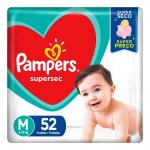 Fralda Pampers Supersec Tamanho M com 52 unidades