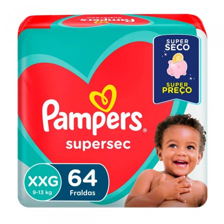 Fralda Pampers Supersec Tamanho XXG com 64 Unidades