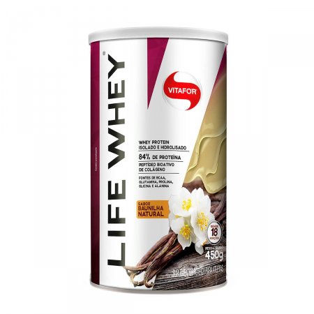 Suplemento Alimentar Life Whey Vitafor Baunilha Natural com 450g