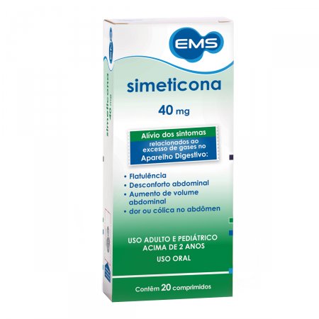 Simeticona 40mg EMS com 20 comprimidos